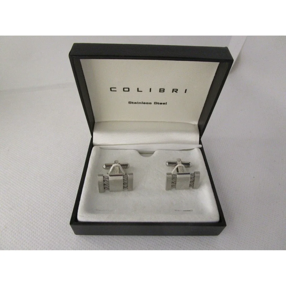 vintage Colibri of London-Stainless Steel cuff links